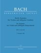 Bach 6 Sonaten Vol.1 (h-moll/A-dur/E-dur) BWV 1014-1015-1016 fur Violine und Obligates Cembalo (Herausgegeben von Peter Wollny und Andrew Manze) (Barenreiter Uretxt)