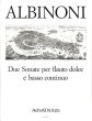 Albinoni 2 Sonatas Op.Posth. No.3 and 5 per Flauto Dolce e Bc (edited by Walter Kolneder)