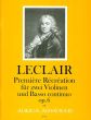 Leclair Premiere Recreation Op.6 2 Violinen und Bc (Morgan/Kostujak)