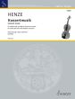 Henze Konzertmusik Violine solo und kleines Kammerorchester (Klavierauszug von Claus-Dieter Ludwig)