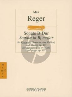Reger Sonate B-dur Op.107 for Clarinet and Piano