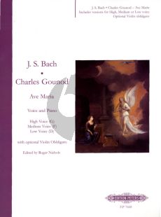 Bach Ave Maria High -G / Medium -F / Low -D Voice (lat.-fr-engl.) (with optional Violin Obligato)