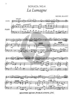 Blavet 6 Sonatas Opus 2 Vol.2 Flute and Piano (Louis Fleury)