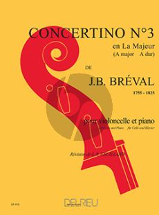 Breval Concertino No.3 A-major Violoncello-Piano (Feuillard)