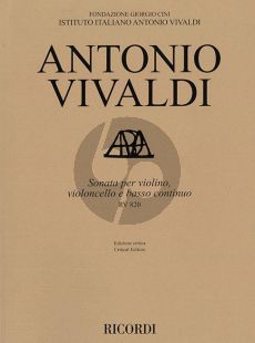 Vivaldi Sonata RV 820 Violin-Violoncello-Bc (Score/Parts)