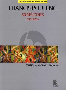 Poulenc 50 Mélodies Medium/Low Voice-Piano