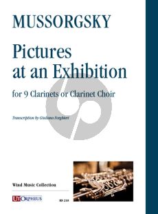 Mussorgsky Pictures at an Exhibition 9 Clarinets or Clarinet Choir (Set of Parts) (transcr. by Giuliano Forghieri)