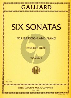 Galliard 6 Sonatas Vol.2 Bassoon-Pino (Fussl-Weisberg)