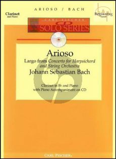 Arioso (Largo from Harpsichord Conc. BWV 1056) (Clarinet-Piano) (Bk-Cd)