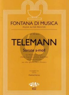 Telemann Sonate a-moll Melodieinstrument (Oboe, Sopranblockflöte, Violine, Querflöte) und B. c. (Manfred Harras)