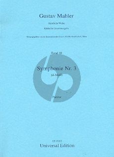 Mahler Symphony No.3 Alto-Boys' choir-Female choir and Orchestra) Score (Erwin Ratz)