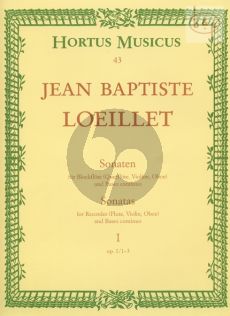 Loeillet de Gant Sonaten Op.I Vol.1 (No.1 - 3) (Hinnenthal) (Barenreiter)