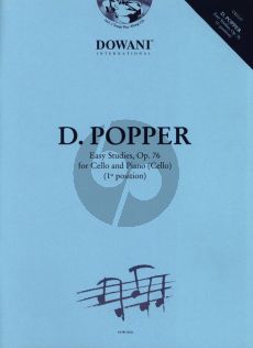 Popper Easy Studies Op.76 Bk-Cd (with 2nd Cello part and Piano Accomp.) (1st.Pos.)