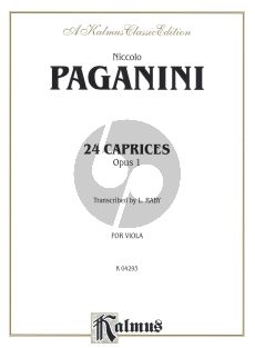 Paganini 24 Caprices Op.1 Viola
