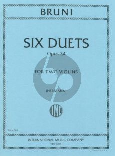 Bruni 6 Duets Op. 34 2 Violins (Carl Hermann)