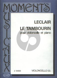 Leclair Le Tambourin Violoncello and Piano (edited by Arpad Pejtsik) (transcr. by Tibor Nachéz)