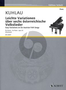 Kuhlau Leichte Variationen über sechs österreichische Volkslieder Op.42 Piano Solo (Hans-Günter Heumann)