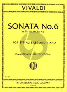 Vivaldi Sonata No. 6 B-flat major RV 46 Double Bass and Piano (Fred Zimmermann and Luigi Dallapiccola)