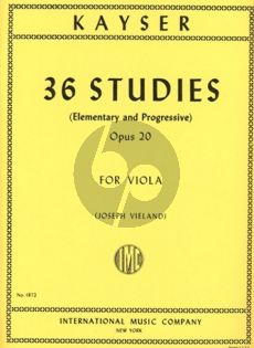 Kayser 36 Studies (Elementary and Progressive) Op.20 Viola (Vieland)