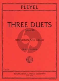 Pleyel 3 Duets Op.30 B.529-531 Violin-Violoncello (Lyman)