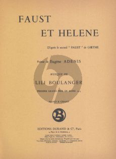 Boulanger Faust et Hélène Vocal Score (Tenor, Baritone, Mezzo-soprano, Piano)