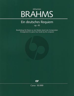 Brahms Ein Deutsches Requiem Op.45 Klavier zu 4 Hd. (Bearbeitet von Johannes Brahms) (herausgegeben von Wolfgang Hochstein)