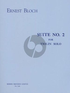 Bloch Suite No. 2 Violin solo