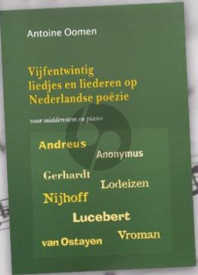 25 Liedjes en Liederen op Nederlandse Poezie voor Middenstem