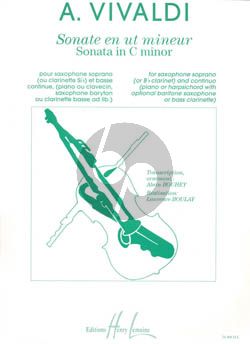 Vivaldi Sonata c-minor RV 53 Saxophone soprano ou Clarinette et Piano (Bouhey/Boulay) (Advanced)
