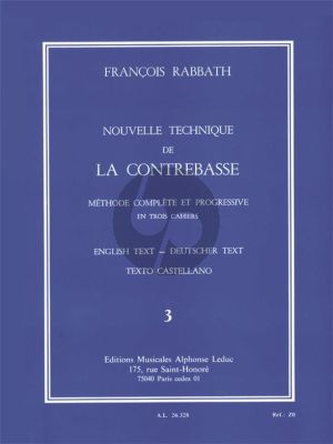 Rabbath Nouvelle Technique de la Contrebasse Vol.3