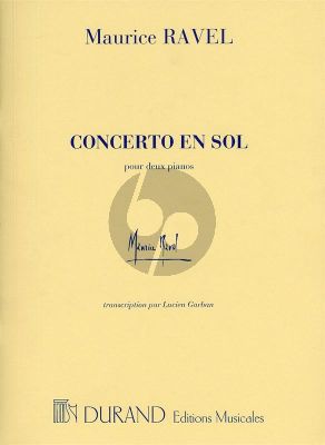Ravel Concerto en sol Piano-Orchestre (ed. 2 Pianos) (2 parts included)