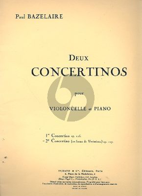 Bazelaire Concertino No.2 Op.127 (En forme de Variation) pour Violoncelle et Piano