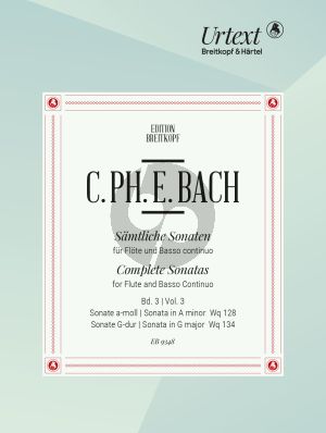 Bach Sonatas Vol. 3 No. 5 - 6 WQ 128 - WQ 134 Flute-Bc (edited by Ulrich Leisinger)