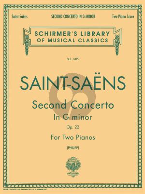 Saint-Saens Concerto No.2 Op. 22 Piano and Orchestra (piano reduction) (edited by Isidore Philipp)