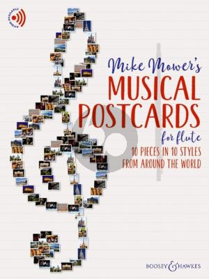 Mower Musical Postcards for Flute ook with Audio online (10 Pieces in 10 Styles from around the World) (interm.level)