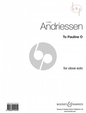 Andriessen To Pauline O for Oboe solo