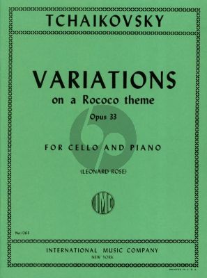Tchaikovsky Variations on a Rococo Theme Op.33 for Violoncello and Piano (Edited by Leonrad Rose) (IMC)