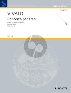 Vivaldi Concerto e-moll RV 133 (PV 113) Streichorchester und Bc (Partitur) (Waloter Lebermann)