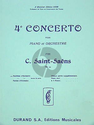 Saint-Saens Concert No.4 Opus 44 Piano et Orchestre (Study Score)