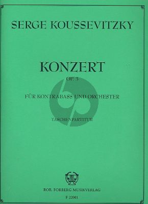 Koussevitzky Konzert Op.3 Kontrabass-Orchester Studienpartitur