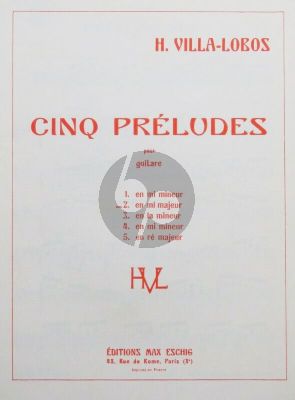 Villa Lobos 5 Preludes No.2 Mi majeur Guitare