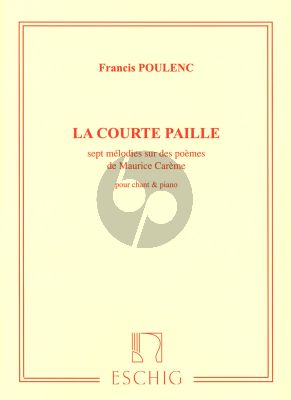 Poulenc La Courte Paille Medium Voice-Piano (Poemes de M. Careme)
