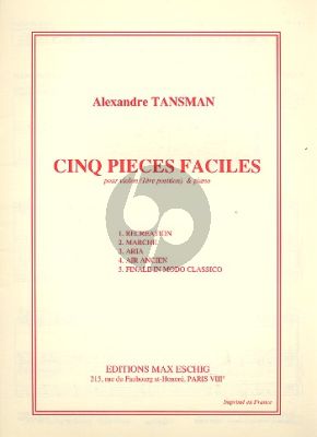 Tansman 5 Pieces Faciles Violon-Piano (1st.Pos.)