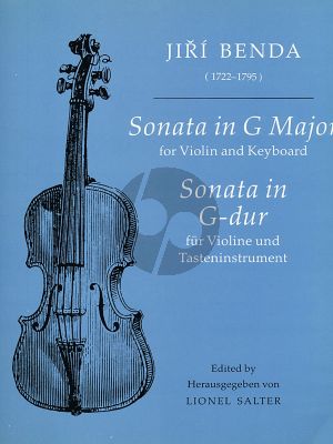 Benda Sonate G-major for Violin and Bc (edited by Lionel Salter)