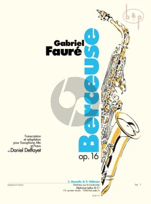 Berceuse Op.16 Alto Saxophone and Piano