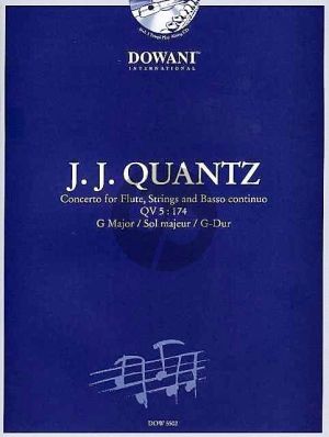 Quantz Concerto G-major QV 5:174 Flute-Strings-Bc Flute and Piano (Bk-Cd) (Dowani)