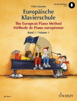 Emonts Europaische Klavierschule Vol.1 Book with Audio Online (dt. / engl. / fr.)