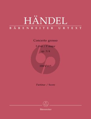 Handel Concerto Grosso F-major Op. 3 No. 4 HWV 315 Score (edited by Frederik Hudson)