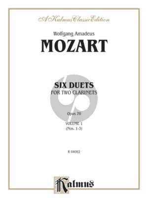 Mozart 6 Duets Op.70 Vol.1 for 2 Clarinets