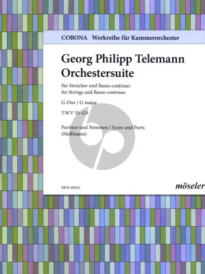 Telemann Orchestersuite G-dur TWV 55:G9 for String Orchestra and Bc Score and Parts (Edited by Adolf Hoffmann)